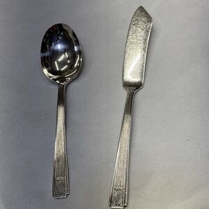 Community Silver Noblesse Art Deco Flatware Silverplate Vtg Sugar Spoon Butter